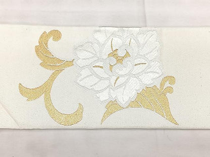 平和屋着物◎九寸名古屋帯　牡丹唐草文　金銀糸　正絹　逸品　BAAX5240qw