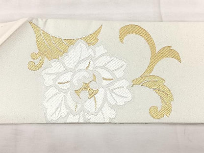 平和屋着物◎九寸名古屋帯　牡丹唐草文　金銀糸　正絹　逸品　BAAX5240qw