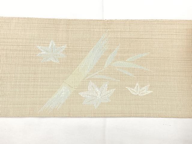 平和屋着物◎八寸名古屋帯　笹楓文　正絹　逸品　BAAX5244qw
