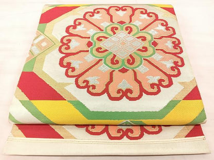 平和屋着物◎アンティーク　大正ロマン　六通柄　本袋帯　正倉院花文　正絹　逸品　BAAX5249qw
