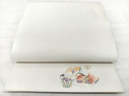 平和屋着物◎全通柄袋帯　綴れ　ワンポイント　金銀糸　正絹　逸品　BAAX5253qw