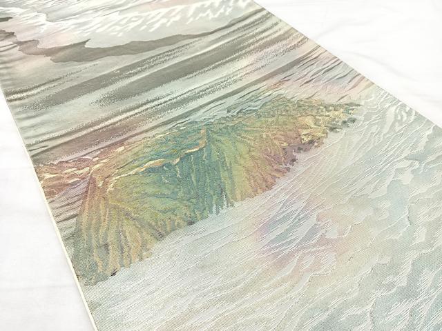 平和屋着物◎六通柄袋帯　京の百景　丹後立岩　金銀糸　正絹　逸品　BAAX5256qw