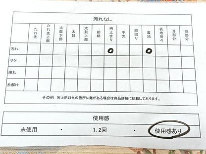 平和屋着物◎六通柄袋帯　唐織　枝梅文　金糸　正絹　逸品　BAAX5258qw