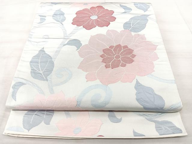 平和屋着物◎六通柄袋帯　花唐草文　正絹　逸品　BAAX5259qw