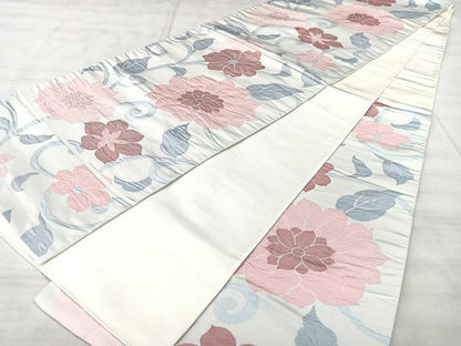 平和屋着物◎六通柄袋帯　花唐草文　正絹　逸品　BAAX5259qw