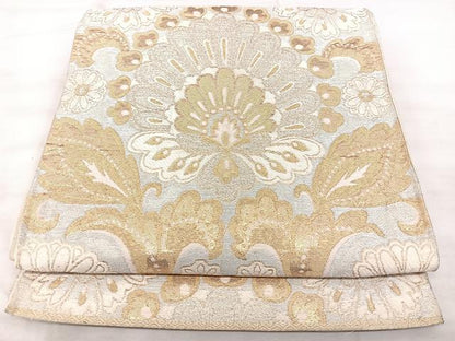 平和屋着物◎六通柄袋帯　更紗花文　金銀糸　正絹　逸品　BAAX5265qw
