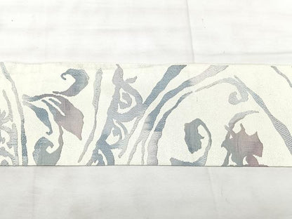 平和屋着物◎本場筑前博多織　八寸名古屋帯　洋花唐草文　正絹　逸品　BAAX5271qw