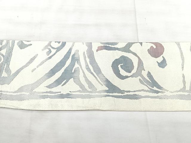 平和屋着物◎本場筑前博多織　八寸名古屋帯　洋花唐草文　正絹　逸品　BAAX5271qw