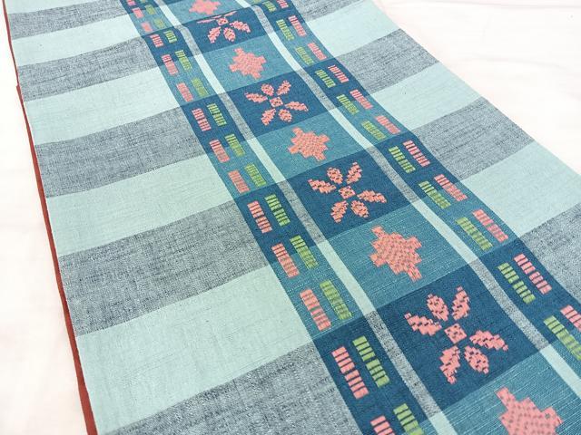 平和屋着物◎全通柄　京袋帯　花織　花間道　BAAX5293qw
