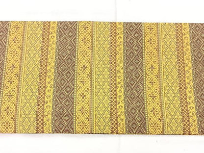 平和屋着物◎つけ帯　横段花文　正絹　逸品　BAAX5299qw