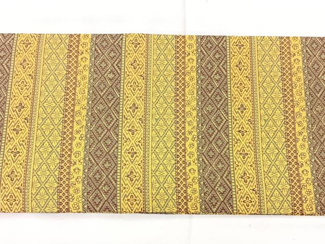 平和屋着物◎つけ帯　横段花文　正絹　逸品　BAAX5299qw