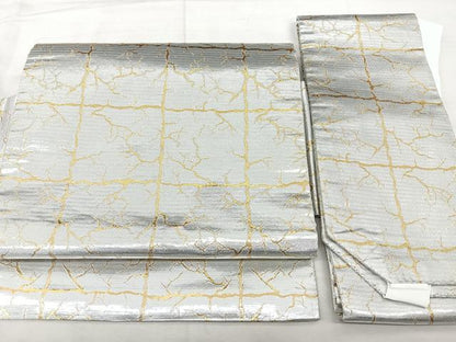 平和屋着物◎つけ帯　格子文　金銀糸　正絹　逸品　BAAX5300qw