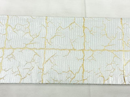 平和屋着物◎つけ帯　格子文　金銀糸　正絹　逸品　BAAX5300qw