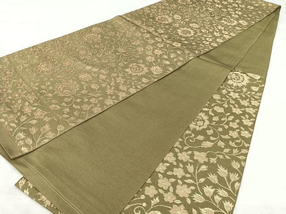 平和屋着物◎六通柄　京袋帯　本袋帯　更紗花文　金糸　正絹　逸品　BAAX5305qw
