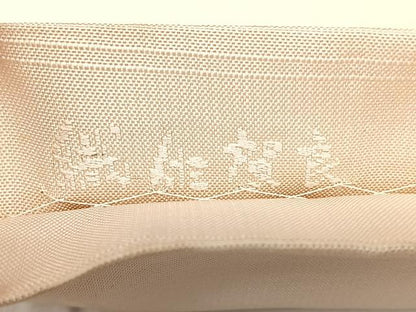 平和屋着物◎太鼓柄袋帯　織佐賀良　刺繍　笹の葉文様　正絹　逸品　BAAX5310qw