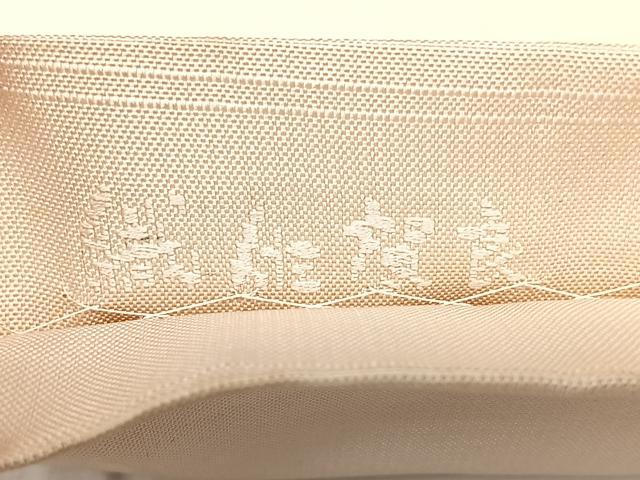 平和屋着物◎太鼓柄袋帯　織佐賀良　刺繍　笹の葉文様　正絹　逸品　BAAX5310qw
