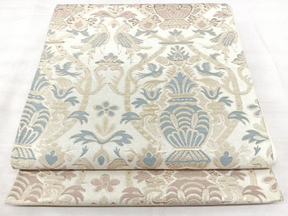 平和屋着物◎六通柄袋帯　花鳥文　金糸　正絹　逸品　BAAX5316qw