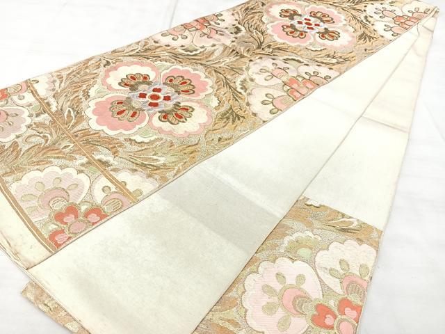 平和屋着物◎六通柄　京袋帯　本袋帯　正倉院花文　金糸　正絹　逸品　BAAX5320qw
