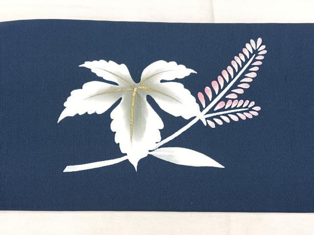 平和屋着物◎九寸名古屋帯　草花文　金彩　BAAX5333qw