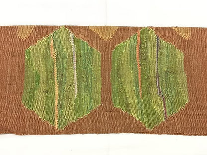 平和屋着物◎八寸名古屋帯　紬地　抽象文様　正絹　逸品　BAAX5340qw