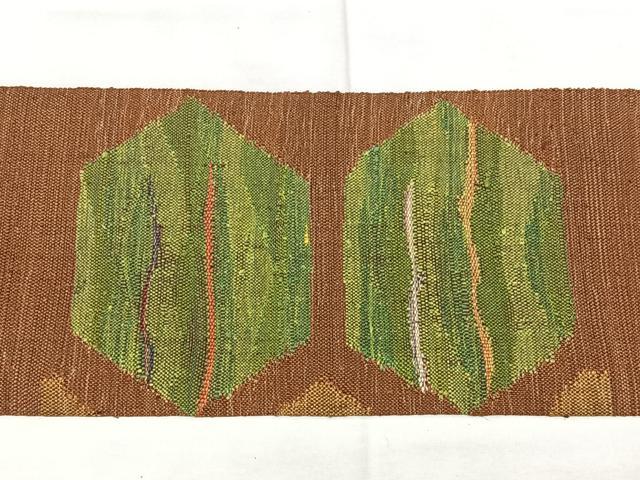 平和屋着物◎八寸名古屋帯　紬地　抽象文様　正絹　逸品　BAAX5340qw