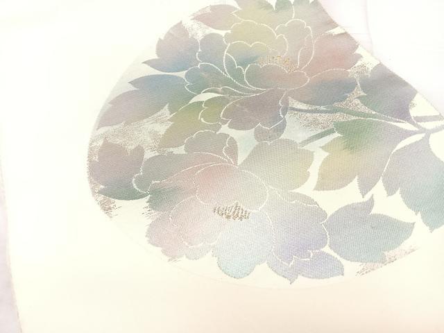 平和屋着物◎八寸名古屋帯　草花丸文　金銀糸　正絹　逸品　BAAX5345qw
