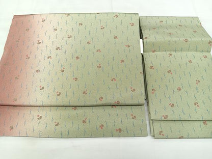 平和屋着物◎塩瀬　つけ帯　舞花文　正絹　逸品　BAAX5350qw