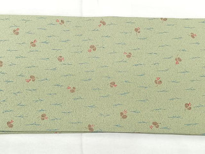 平和屋着物◎塩瀬　つけ帯　舞花文　正絹　逸品　BAAX5350qw