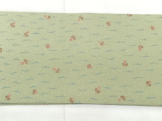 平和屋着物◎塩瀬　つけ帯　舞花文　正絹　逸品　BAAX5350qw