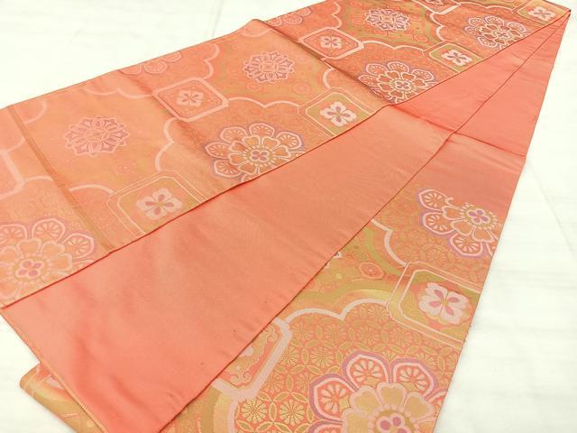 平和屋着物◎六通柄　本袋帯　正倉院花文　金糸　正絹　逸品　BAAX5363qw