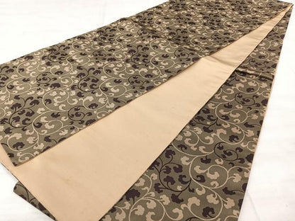 平和屋着物◎全通柄　京袋帯　唐草文　正絹　逸品　BAAX5382qw