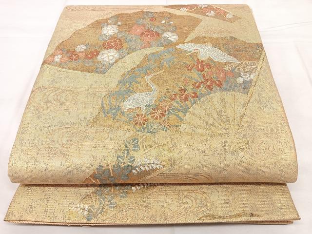 平和屋着物◎佐賀錦　六通柄袋帯　琳派名画集　金糸　正絹　逸品　BAAX5386qw