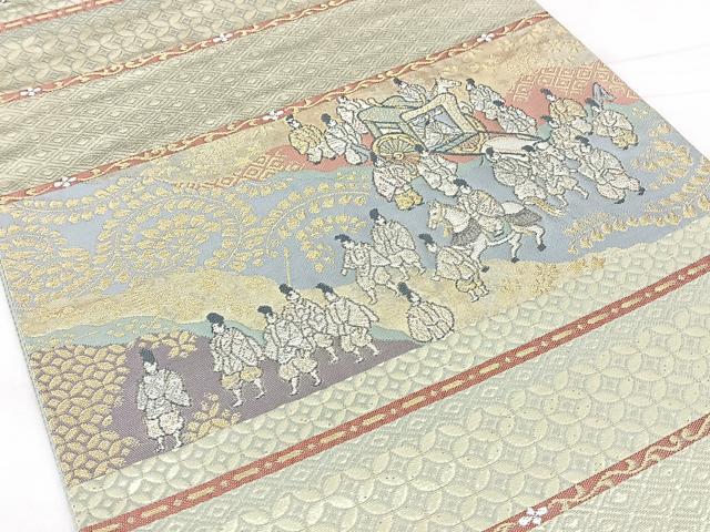平和屋着物◎六通柄袋帯　紋様の旅　金糸　正絹　逸品　BAAX5387qw