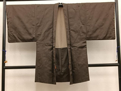 平和屋着物＃男性　羽織　憲法白茶色　正絹　逸品　BAAX5401mz