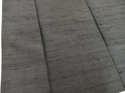 平和屋着物■男性　紬　アンサンブル　黒緑色　正絹　逸品　BAAX5402mz
