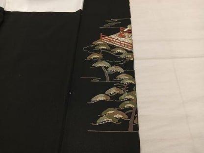 平和屋着物■豪華黒留袖 人物風景文 金彩 さが美扱い 正絹 逸品 BAAX5409mz