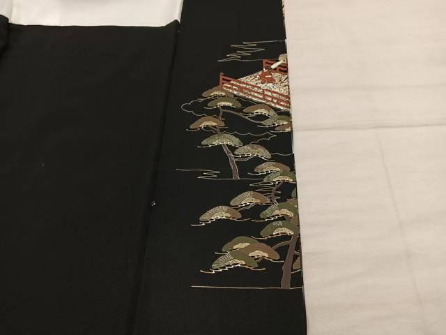平和屋着物■豪華黒留袖 人物風景文 金彩 さが美扱い 正絹 逸品 BAAX5409mz