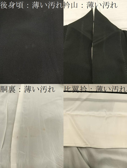 平和屋着物■豪華黒留袖 駒刺繍 檜扇花鳥文 暈し染め 金彩 正絹 逸品 BAAX5411mz