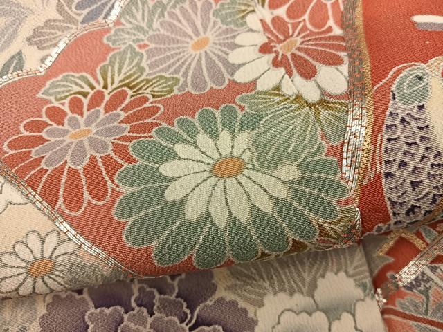 平和屋着物■豪華黒留袖 駒刺繍 檜扇花鳥文 暈し染め 金彩 正絹 逸品 BAAX5411mz