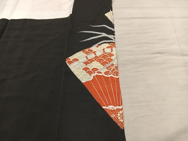 平和屋着物■豪華黒留袖　駒刺繍　花鳥文　金彩　正絹　逸品　BAAX5413mz