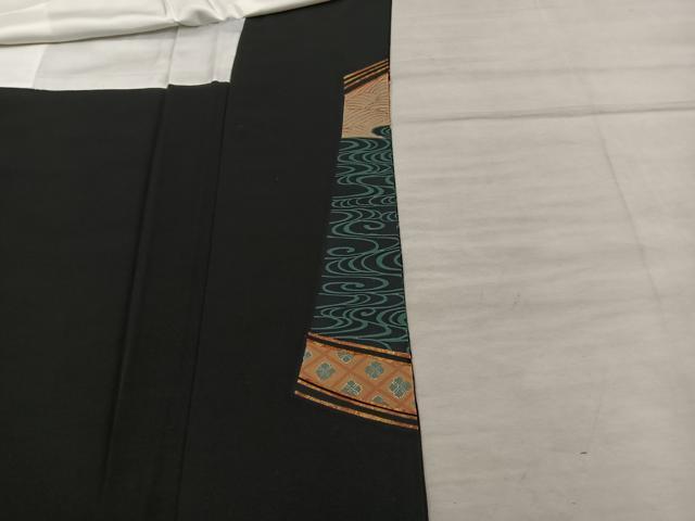 平和屋着物■豪華黒留袖 駒刺繍 地紙重ね風景花文 さが美扱い 正絹 逸品 BAAX5416mz