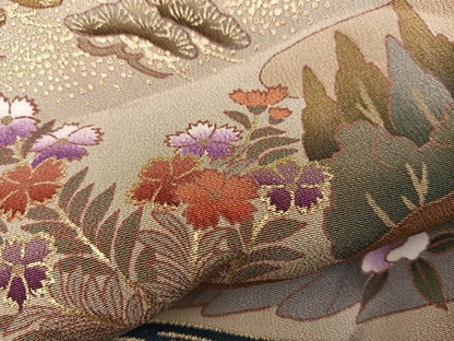平和屋着物■豪華黒留袖 駒刺繍 風景花文 金彩 正絹 逸品 BAAX5420mz
