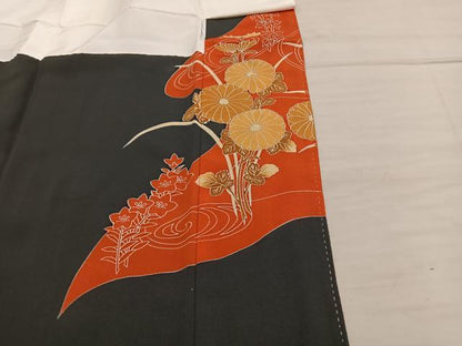 平和屋着物■豪華黒留袖 駒刺繍 菊花文 金彩 正絹 逸品 BAAX5422mz