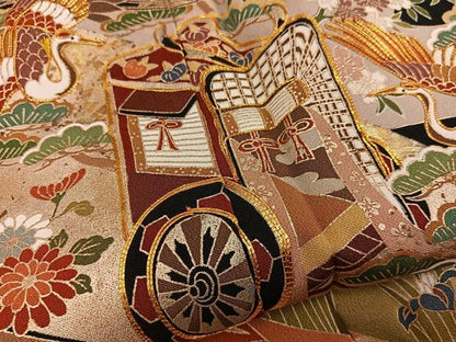 平和屋着物■豪華黒留袖 駒刺繍 御所車飛鶴文 暈し染め 金彩 正絹 逸品 BAAX5424mz