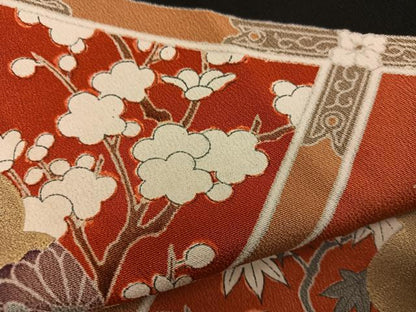 平和屋着物■豪華黒留袖 花鳥文 正絹 逸品 BAAX5425mz