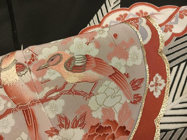 平和屋着物■豪華黒留袖 駒刺繍 休み鳥梅花文 金彩 正絹 逸品 BAAX5430mz