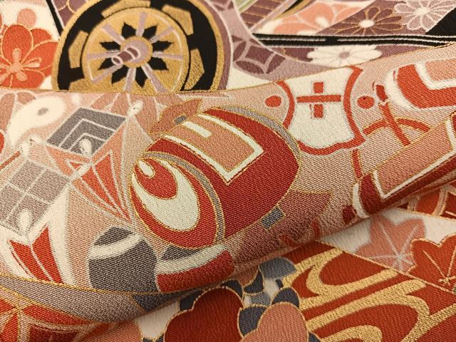 平和屋着物■豪華黒留袖　宝尽くし御所車花文　金彩　正絹　逸品　BAAX5432mz