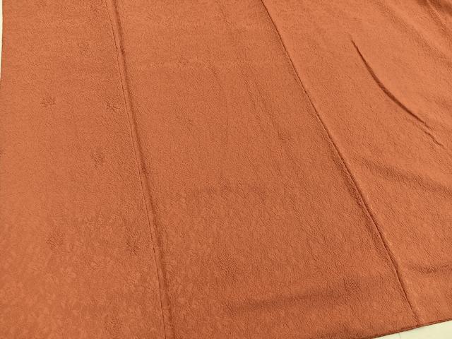 平和屋着物■上質な色無地 草花地紋 赤茶色 正絹 逸品 BAAX5438mz
