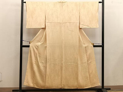 平和屋着物■上質な色無地 草葉地紋 飴色 正絹 逸品 BAAX5442mz