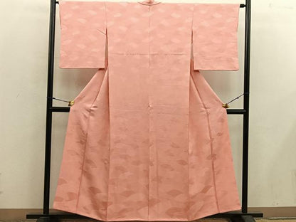 平和屋着物■上質な色無地 地紙重ね地紋 纁色 正絹 逸品 BAAX5449mz